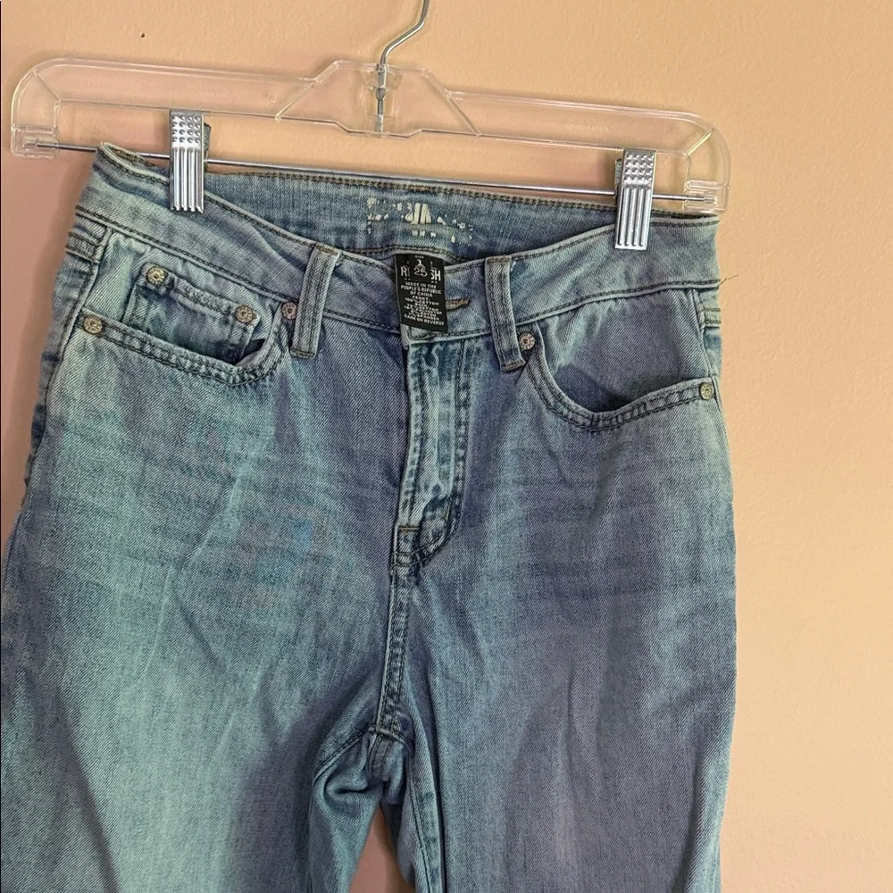 Rewash Straight Leg Distressed Light Blue Jeans